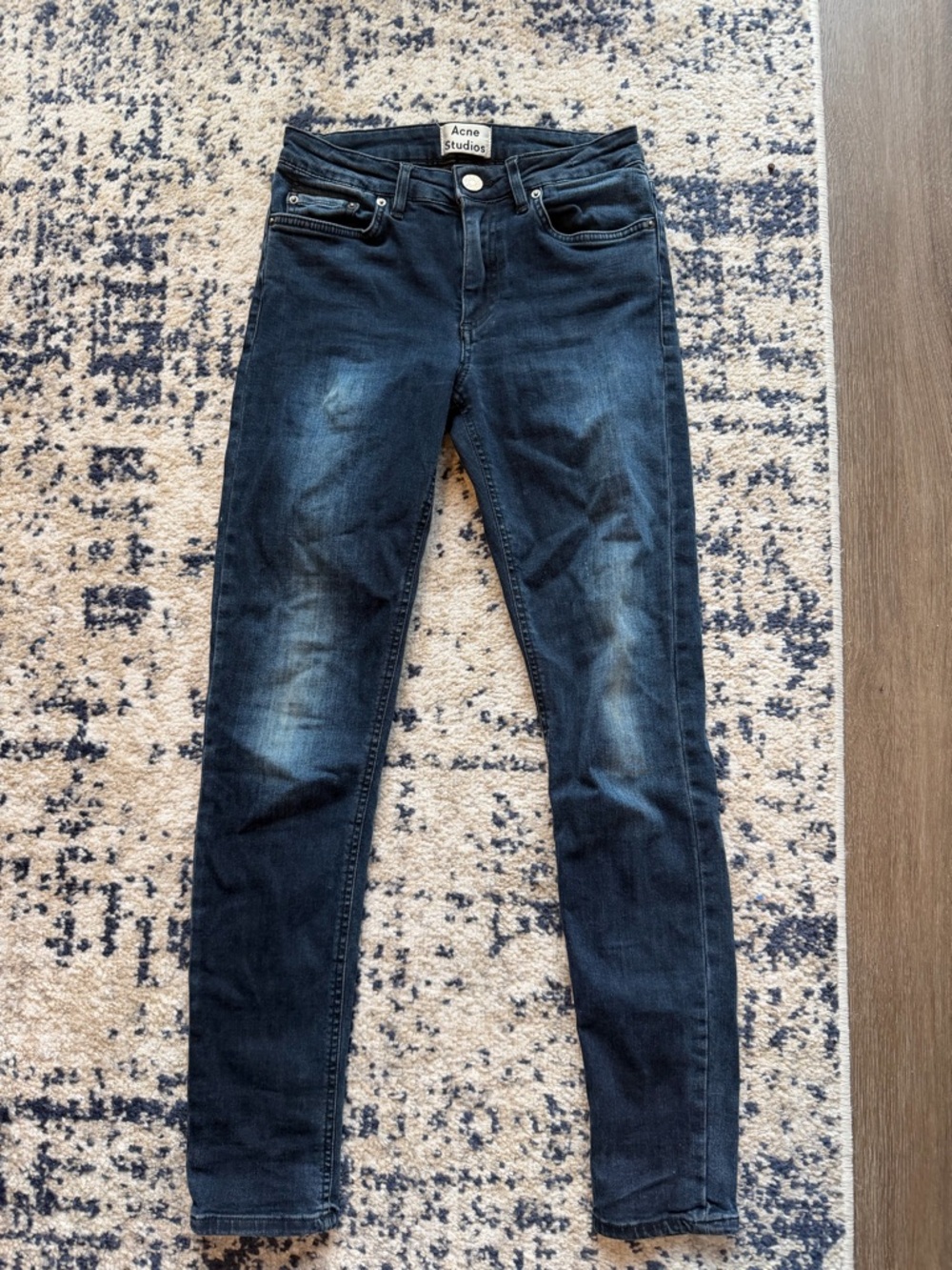 Acne Skinny Jeans in Washed Dark Blue